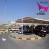 مظلات مواقف سيارات باستخدام أقمشة PVC ومواد HDPE، تشمل تركيبات الظل مجموعة متنوعة من التصاميم المتاحة 0500559613| مؤسسة الاختيار الاول للمظلات